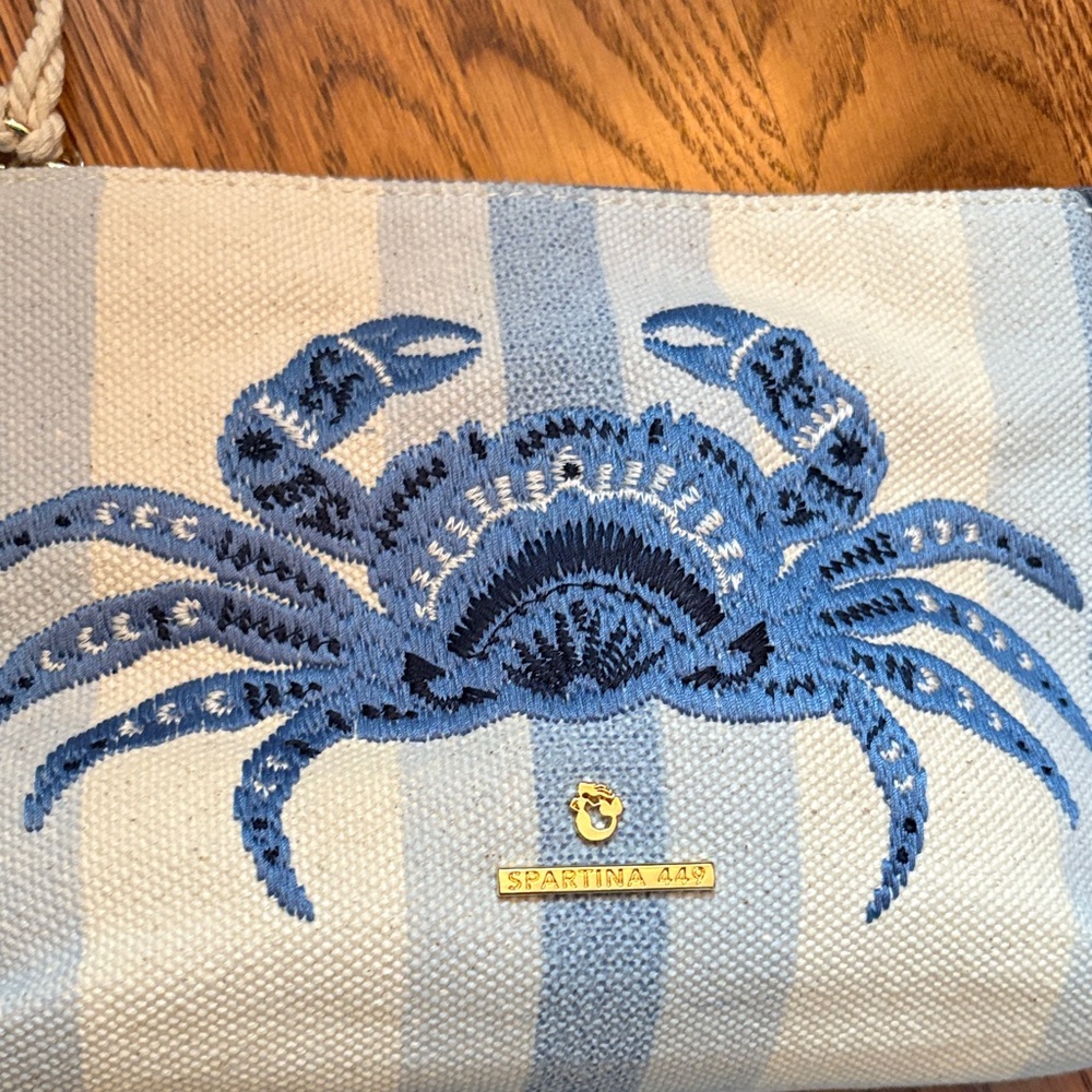 Spartina 449 Neutral Leather Wristlet with Tassel - Picture 3 of 6